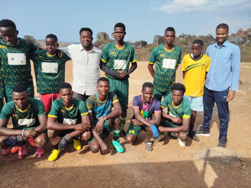 With a football team